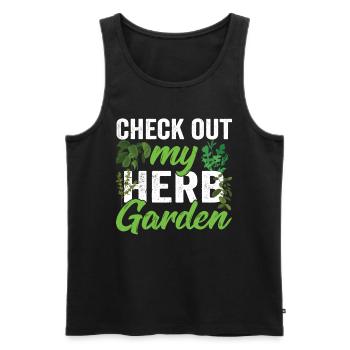 View my herb garden Herbs - Men's Premium Organic Tank Top - black - Front - AI Model Male 178 light (178cm)