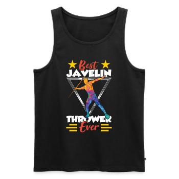 Best Javelin Thrower of All Time Javelin Throwing Javelin - Men's Premium Organic Tank Top - black - Front - AI Model Male 178 light (178cm)