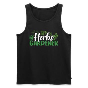 Herb Gardener Herb Garden Herbalism - Men's Premium Organic Tank Top - black - Front - AI Model Male 178 light (178cm)