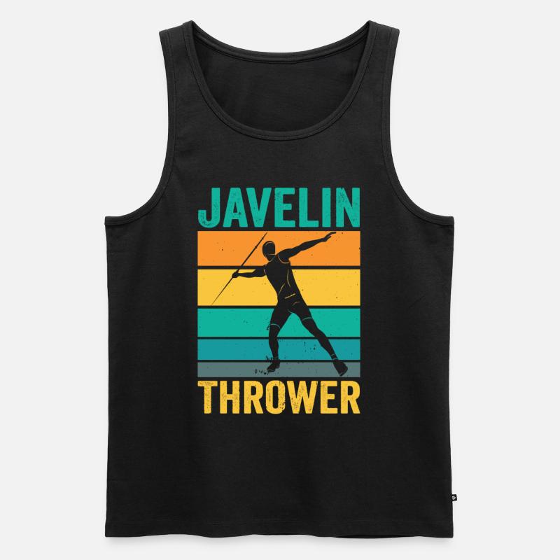 Speerwerfer Speer Speerwerfen Speerwurf - Männer Premium Bio Tank Top - Schwarz