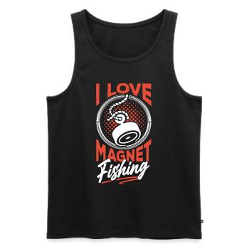 J’adore la pêche magnétique magnétique - Débardeur bio Premium Homme - noir - Devant - AI Model Male 178 light (178cm)