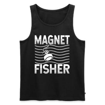 Magnet Fish Magnet Magnet Pêche magnétique - Débardeur bio Premium Homme - noir - Devant - AI Model Male 178 light (178cm)