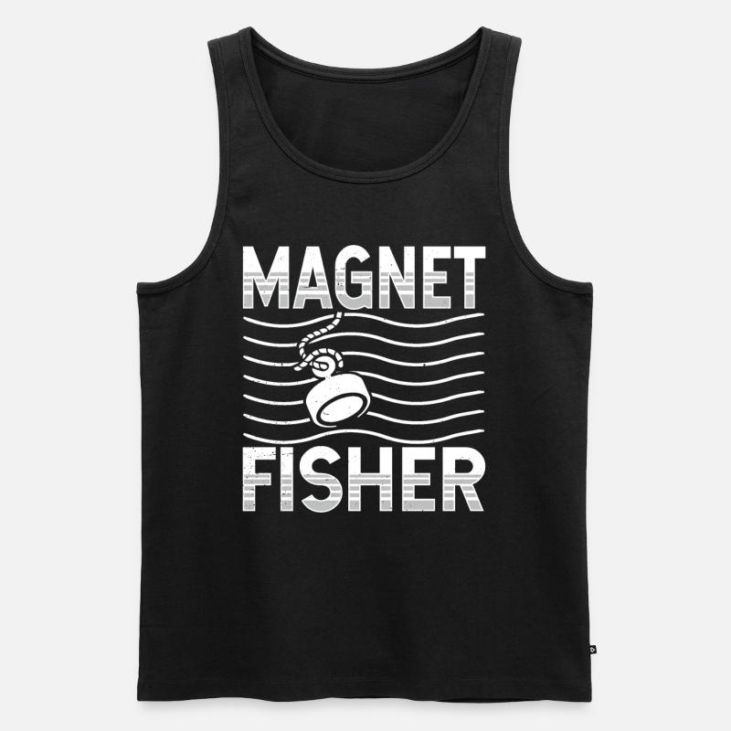 Magnetfischer Magnetfischen Magnet - Männer Premium Bio Tank Top - Schwarz