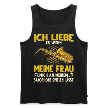 Saxophon. - Männer Premium Bio Tank Top - Schwarz - Vorne - AI Model Male 178 light (178cm)