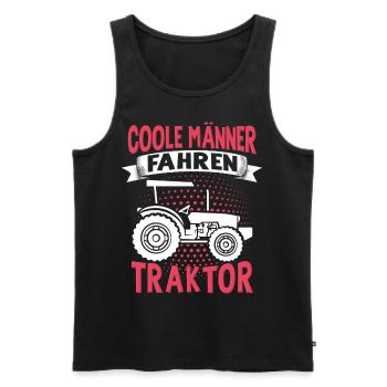 Landwirt Trecker Junge Coole Männer fahren Traktor - Männer Premium Bio Tank Top - Schwarz - Vorne - AI Model Male 178 light (178cm)