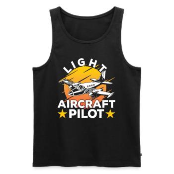 Pilot of a light aircraft small aircraft jet - Men's Premium Organic Tank Top - black - Front - AI Model Male 178 light (178cm)