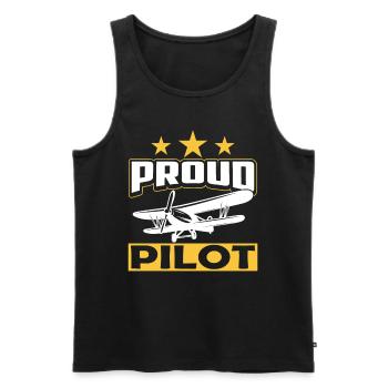 Proud Pilot Jet Light Aircraft Light Aircraft - Men's Premium Organic Tank Top - black - Front - AI Model Male 178 light (178cm)