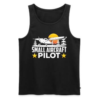 Pilot of a light aircraft Jet small aircraft - Men's Premium Organic Tank Top - black - Front - AI Model Male 178 light (178cm)