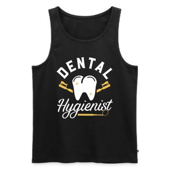 Hygiénistes dentaires Équipe de dentistes Hygiène dentaire - Débardeur bio Premium Homme - noir - Devant - Michal (187cm)