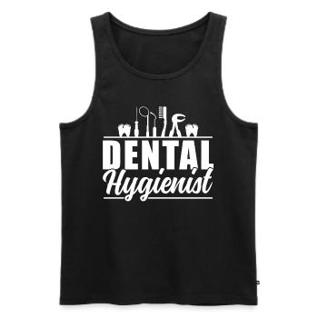Équipe d’hygiénistes dentaires Dentiste hygiéniste dentaire - Débardeur bio Premium Homme - noir - Devant - Michal (187cm)