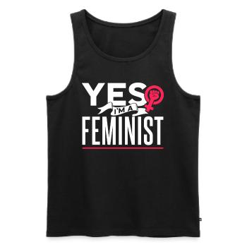 Ja Ich Bin Ein Feminist Feministisch Feminismus - Männer Premium Bio Tank Top - Schwarz - Vorne - Michal (187cm)