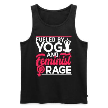 Driven by yoga and feminist anger women - Men's Premium Organic Tank Top - black - Front - AI Model Male 178 light (178cm)