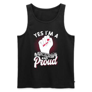 Yes I am a feminist and proud of women - Men's Premium Organic Tank Top - black - Front - Michal (187cm)
