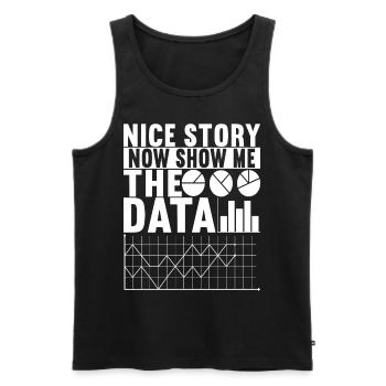 Analyste de données Data Scientist - Débardeur bio Premium Homme - noir - Devant - Michal (187cm)