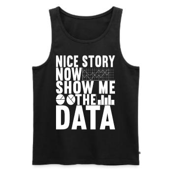 Analyste de données Data Scientist - Débardeur bio Premium Homme - noir - Devant - Michal (187cm)