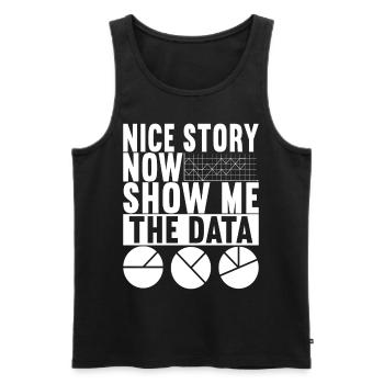 Analyste de données Data Scientist - Débardeur bio Premium Homme - noir - Devant - Michal (187cm)