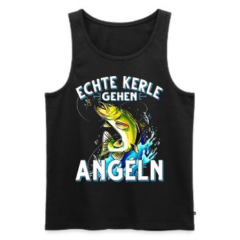 Echte Kerle Gehen Angeln Fischen Angler - Männer Premium Bio Tank Top - Schwarz - Vorne - Michal (187cm)