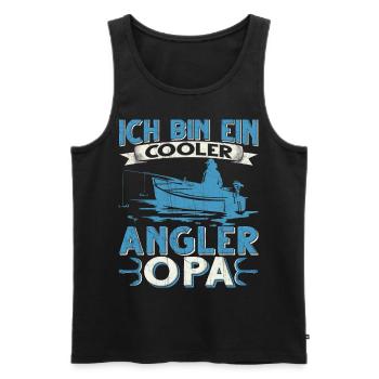 Ich bin ein cooler Angler Opa Fischen Angeln - Männer Premium Bio Tank Top - Schwarz - Vorne - Michal (187cm)