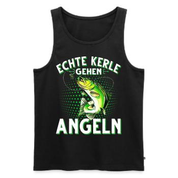 Echte Kerle Gehen Angeln Fischen Angler - Männer Premium Bio Tank Top - Schwarz - Vorne - Michal (187cm)