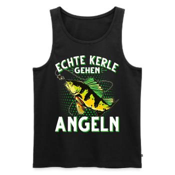 Echte Kerle Gehen Angeln Fischen Angler - Männer Premium Bio Tank Top - Schwarz - Vorne - Michal (187cm)