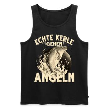 Echte Kerle Gehen Angeln Fischen Angler - Männer Premium Bio Tank Top - Schwarz - Vorne - Michal (187cm)