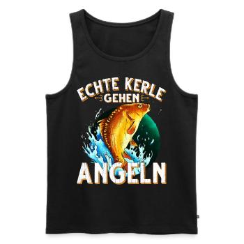 Echte Kerle Gehen Angeln Fischen Angler - Männer Premium Bio Tank Top - Schwarz - Vorne - Michal (187cm)