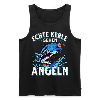 Echte Kerle Gehen Angeln Fischen Angler - Männer Premium Bio Tank Top - Schwarz - Vorne - Michal (187cm)