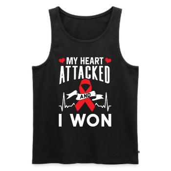 My heart attacked and I won - Men's Premium Organic Tank Top - black - Front - AI Model Male 178 light (178cm)