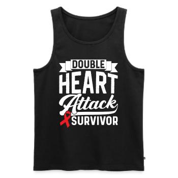 Double heart attack Surviving heart attack - Men's Premium Organic Tank Top - black - Front - AI Model Male 178 light (178cm)