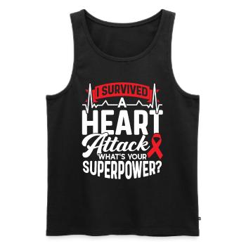 Ich Habe Einen Herzinfarkt Überlebt Herzanfall - Männer Premium Bio Tank Top - Schwarz - Vorne - AI Model Male 178 light (178cm)