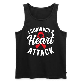 Ich Habe Einen Herzinfarkt Überlebt Herzanfall - Männer Premium Bio Tank Top - Schwarz - Vorne - AI Model Male 178 light (178cm)
