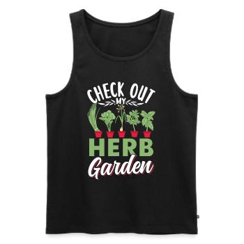 View my herb garden Herbs - Men's Premium Organic Tank Top - black - Front - AI Model Male 178 light (178cm)