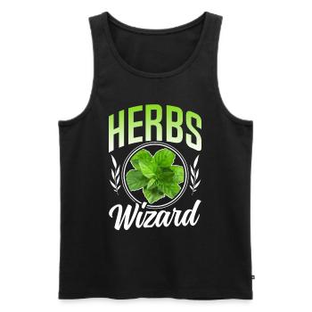 Herb Wizard Herb Garden Herbalism - Men's Premium Organic Tank Top - black - Front - AI Model Male 178 light (178cm)