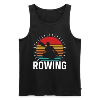 Rowing Rowing Rowing Rowing Rowing - Men's Premium Organic Tank Top - black - Front - AI Model Male 178 light (178cm)