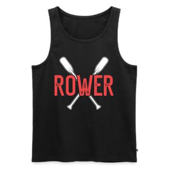 Ruderer Ruderboot Ruder Rudern Rudersport - Männer Premium Bio Tank Top - Schwarz - Vorne - AI Model Male 178 light (178cm)