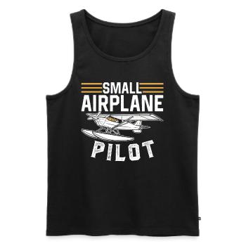 Pilot of a small aircraft Jet light aircraft - Men's Premium Organic Tank Top - black - Front - AI Model Male 178 light (178cm)