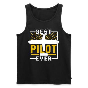The Best Pilot Ever Small Aircraft Jet - Men's Premium Organic Tank Top - black - Front - AI Model Male 178 light (178cm)