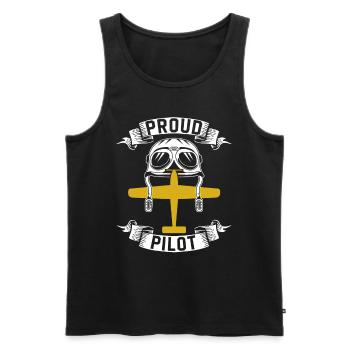 Proud Pilot Jet Light Aircraft Light Aircraft - Men's Premium Organic Tank Top - black - Front - AI Model Male 178 light (178cm)