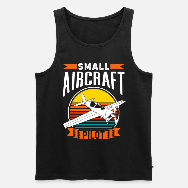 Pilot Eines Leichtflugzeugs Jet Kleinflugzeug - Männer Premium Bio Tank Top - Schwarz