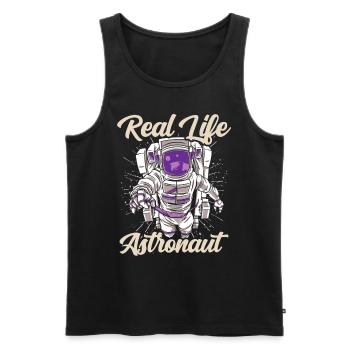 Real Life Astronaut Rocket Space Astronomy - Men's Premium Organic Tank Top - black - Front - Michal (187cm)