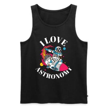 I Love Astronomy Rocket Space Astronaut - Men's Premium Organic Tank Top - black - Front - Michal (187cm)