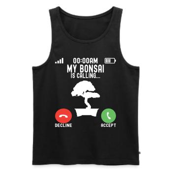 Bonsai tree Bonsai - Men's Premium Organic Tank Top - black - Front - AI Model Male 178 light (178cm)