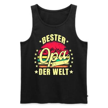 Bester Opa der Welt Geburtstag Opa Retro Bester - Männer Premium Bio Tank Top - Schwarz - Vorne - Michal (187cm)