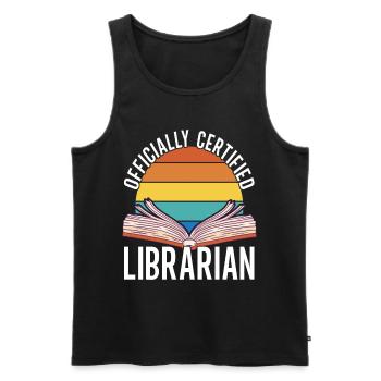 Lire des livres Rat de bibliothèque - Débardeur bio Premium Homme - noir - Devant - AI Model Male 178 light (178cm)