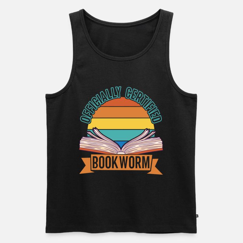Bücher Lesen Bücherwurm - Männer Premium Bio Tank Top - Schwarz