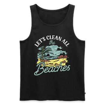 Nettoyons toutes les plages Beach Clean Up - Débardeur bio Premium Homme - noir - Devant - Michal (187cm)
