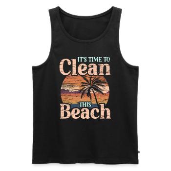 It's time to clean this beach Beaches - Men's Premium Organic Tank Top - black - Front - AI Model Male 178 light (178cm)