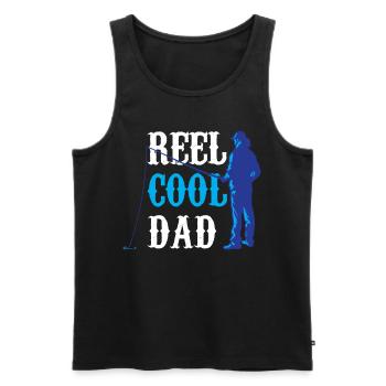 Reel Cool Papa Fishing Fisherman Fishing Angler - Men's Premium Organic Tank Top - black - Front - AI Model Male 178 light (178cm)