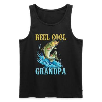 Reel Cool Grandpa Angler Pêche Pêche Pêcheur - Débardeur bio Premium Homme - noir - Devant - Michal (187cm)