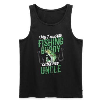 My favorite fishing buddy calls me Uncle Fishing - Men's Premium Organic Tank Top - black - Front - Michal (187cm)